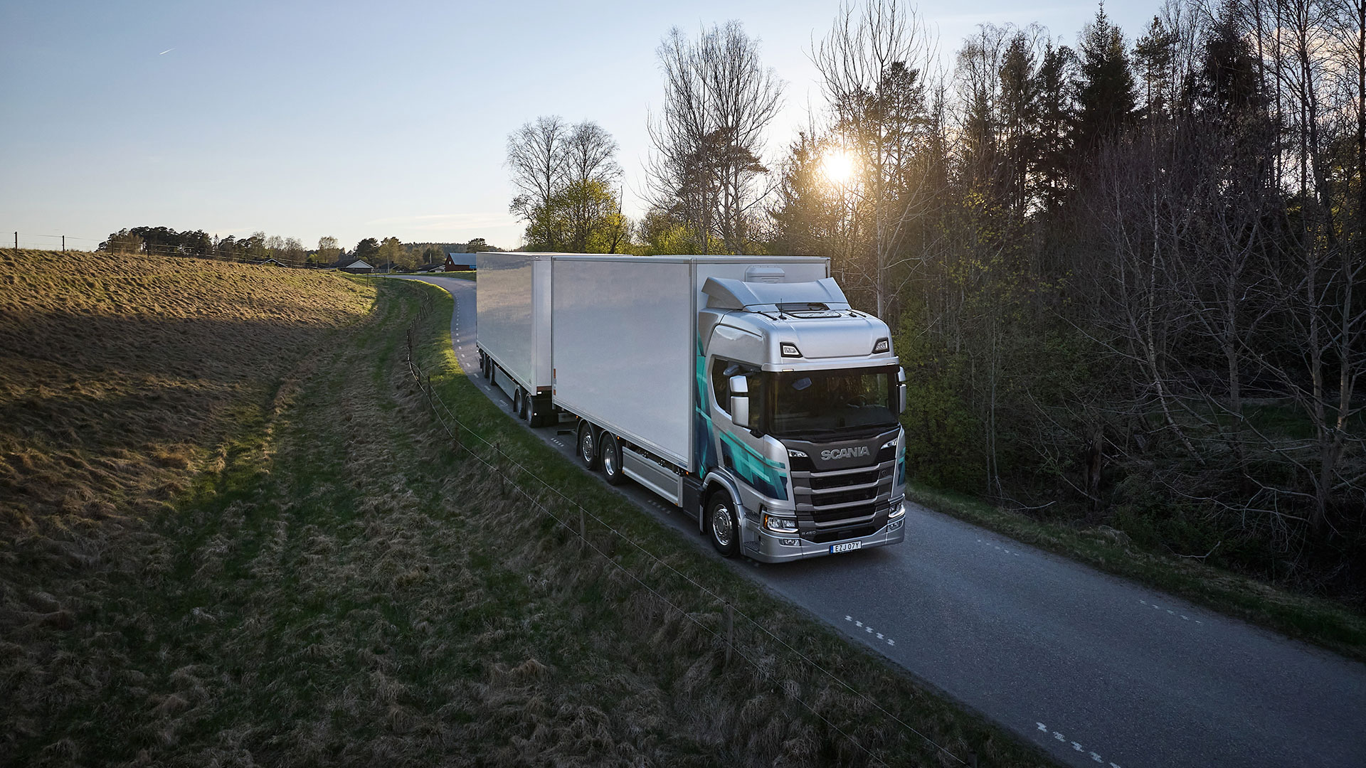 Gasdriven Lastbil Från Scania